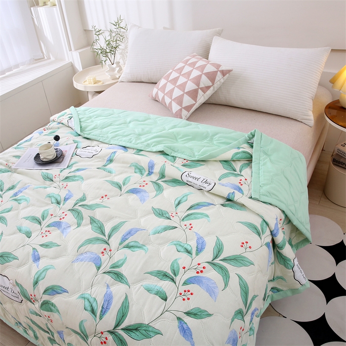 91家纺网 家纺一手货源 找家纺 爱派  2025新款直播爆款印花水洗棉夏被夏凉被空调被被子被芯 盛夏果实