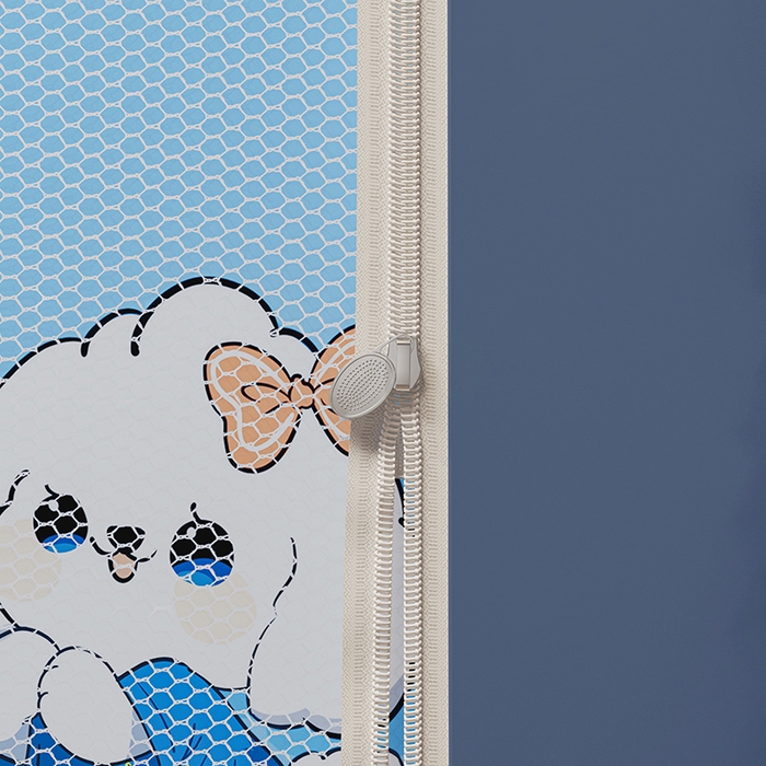 91家纺网 家纺一手货源 找家纺 迪凡保罗蚊帐 2025新款2505城堡款房型遮光防摔坐床蚊帐 可爱狗狗