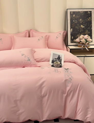 91家纺网 家纺一手货源 找家纺 （总）U品汇 2025新款纯棉全棉长绒棉刺绣绣花高端礼盒四件套-夏瑾系列