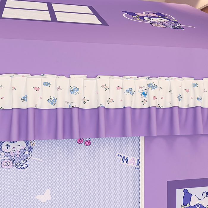 91家纺网 家纺一手货源 找家纺 迪凡保罗蚊帐 2025新款2505城堡款房型遮光防摔坐床蚊帐 紫色甜心