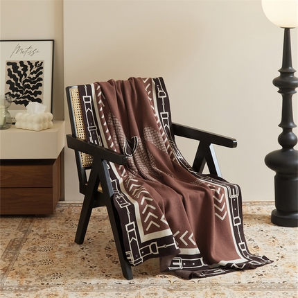 暖绵绵家纺 2025新款兔绒纱系列盖毯披肩毯毯子-巴纳斯【最低零售价：143元】 巴纳斯-咖色