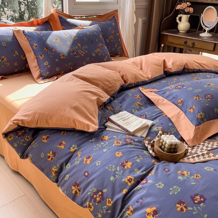 91家纺网 家纺一手货源 找家纺 KA家纺 2025新款宽边轻奢系列全棉四件套 艾美