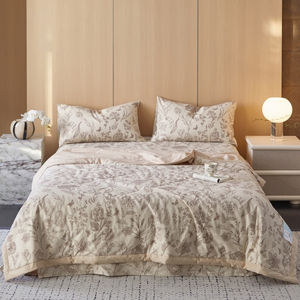 91家纺网 家纺一手货源 找家纺 （总）莱宁被业 2025新款喷气13070全棉印花夏被四件套