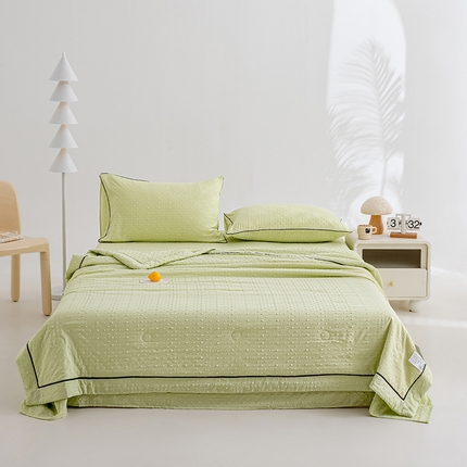 绒世界 绒世界 2025新款凉豆豆包边夏被四件套 凉豆豆-抹茶绿