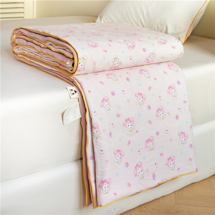 艺菲阁家纺 2025新款卡通麻绳云感双层纱夏凉被 小美冰淇淋
