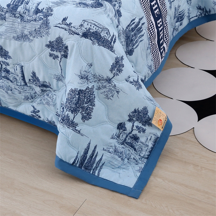 91家纺网 家纺一手货源 找家纺 爱派  2025新款直播爆款印花水洗棉夏被夏凉被空调被被子被芯 古典小镇