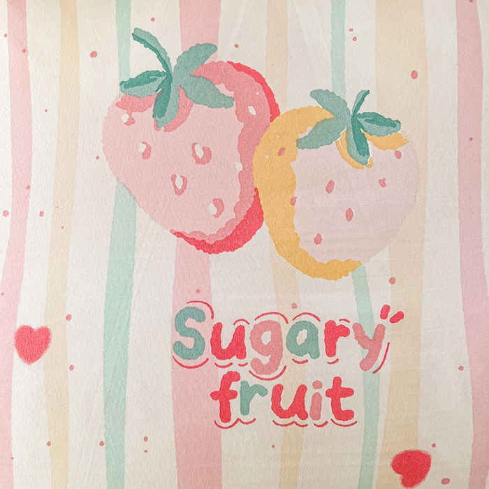 91家纺网 家纺一手货源 找家纺 眠势力 2025新款韩版花边被套双面用四季款ins公主风 糖果草莓