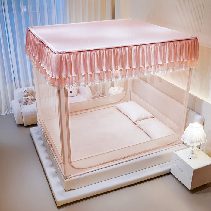 91家纺网 家纺一手货源 找家纺 夏彩 2025新款浪漫唯美T+U防摔蚊帐-88609 88609翡翠玉