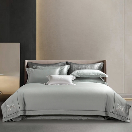 91家纺网 家纺一手货源 找家纺 （总）诗黛尔 2025春夏新款长绒棉刺绣奢梦系列四件套