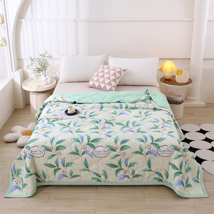 91家纺网 家纺一手货源 找家纺 爱派  2025新款直播爆款印花水洗棉夏被夏凉被空调被被子被芯 盛夏果实