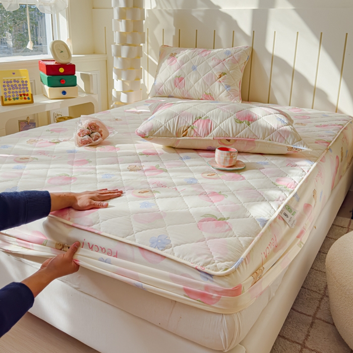 91家纺网 家纺一手货源 找家纺 （总）U品汇 A类全棉夹棉防水床笠床罩单件隔尿透气床垫加厚防尘可水洗保护套