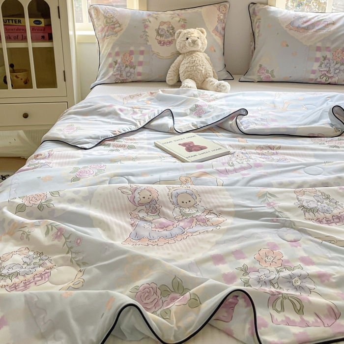 91家纺网 家纺一手货源 找家纺 优悦生活馆 2025新款凉感丝夏被夏凉被空调被 奥丽花园