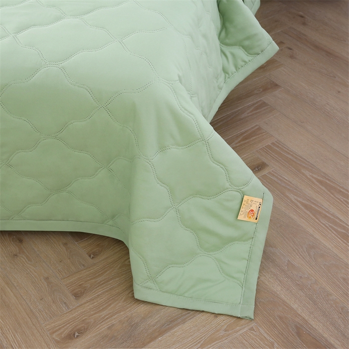 91家纺网 家纺一手货源 找家纺 爱派 2025新款纯色水洗棉夏被夏凉被空调被被子被芯 果绿色