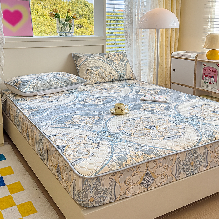 91家纺网 家纺一手货源 找家纺 小萌虎 2025新款凉感丝胶质凉席床笠款 大欧