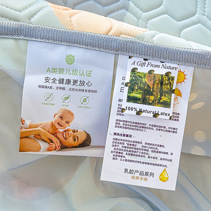 91家纺网 家纺一手货源 找家纺 小萌虎 2025新款凉感丝胶质凉席床笠款 花海