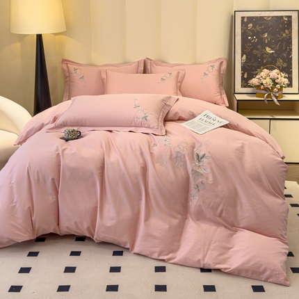 91家纺网 家纺一手货源 找家纺 （总）U品汇 2025新款纯棉全棉长绒棉刺绣绣花高端礼盒四件套-夏瑾系列