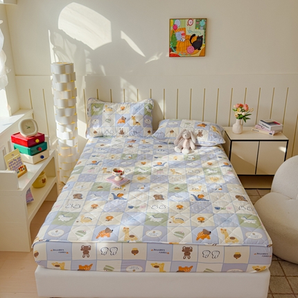 91家纺网 家纺一手货源 找家纺 （总）U品汇 A类全棉夹棉防水床笠床罩单件隔尿透气床垫加厚防尘可水洗保护套