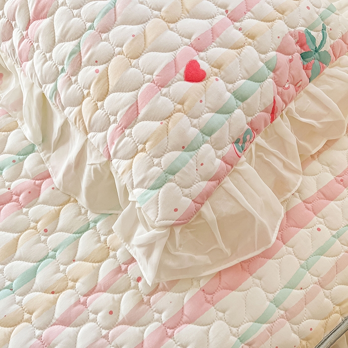 91家纺网 家纺一手货源 找家纺 眠势力2025新款韩版花边枕套公主风ins枕头套 糖果草莓