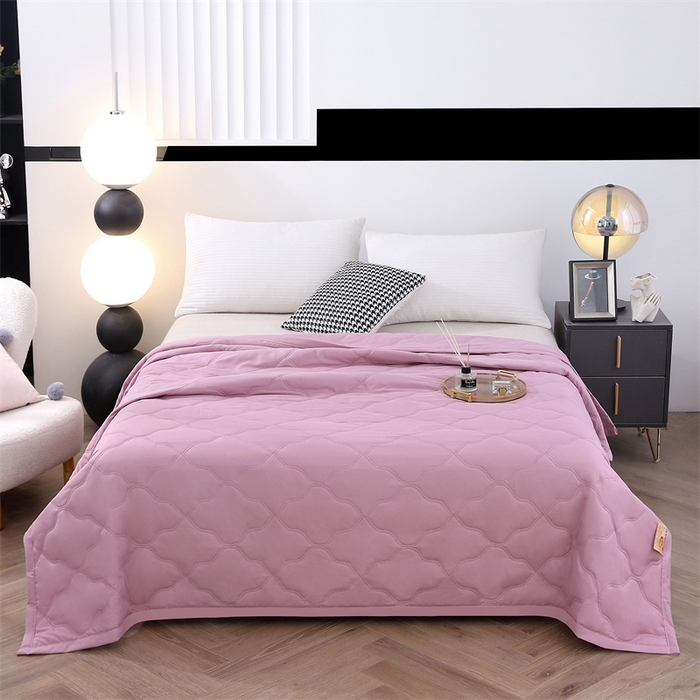 91家纺网 家纺一手货源 找家纺 爱派 2025新款纯色水洗棉夏被夏凉被空调被被子被芯 红豆沙