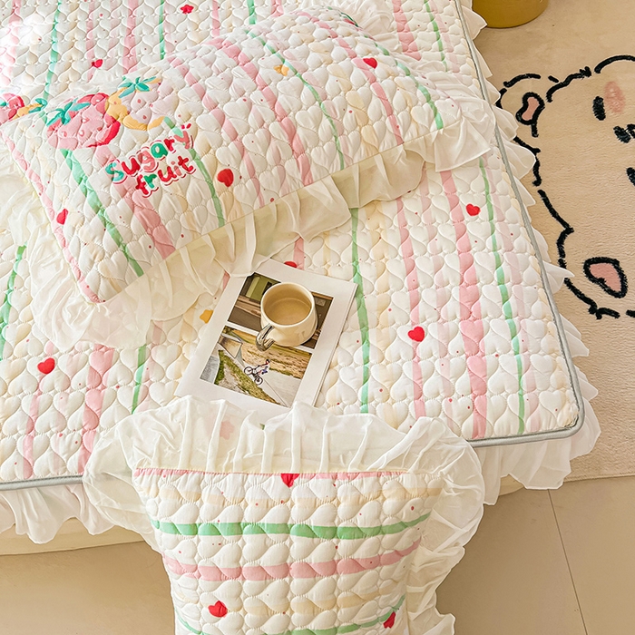 91家纺网 家纺一手货源 找家纺 眠势力2025新款韩版花边枕套公主风ins枕头套 糖果草莓