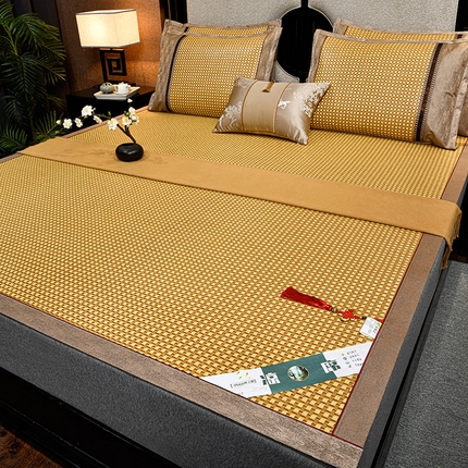 91家纺网 家纺一手货源 找家纺 （总）小牛席业2025新款雪山古藤-双面席系列凉席藤席冰藤双面席冰丝席竹席凉席空调席草席三件套