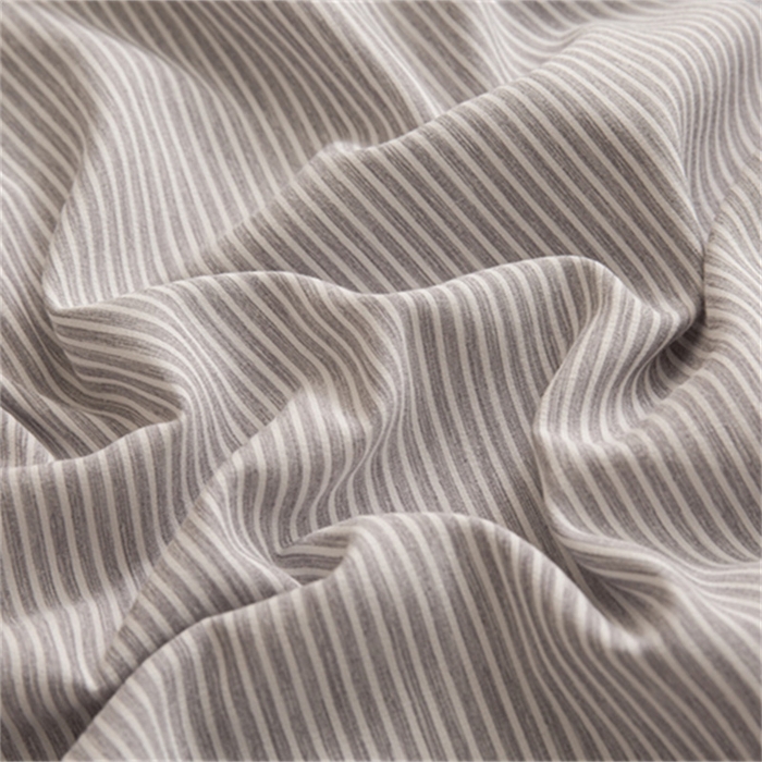 91家纺网 家纺一手货源 找家纺 庭笙 2025新款无印.色织条纹少女韩式小花边简约条纹四件套 色织条纹.灰