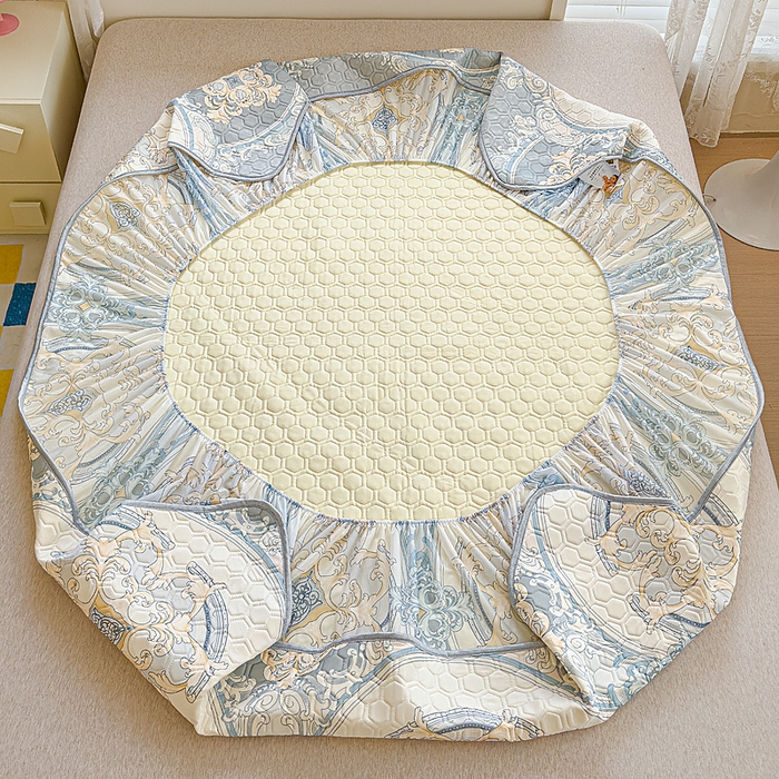 91家纺网 家纺一手货源 找家纺 小萌虎 2025新款凉感丝胶质凉席床笠款 大欧