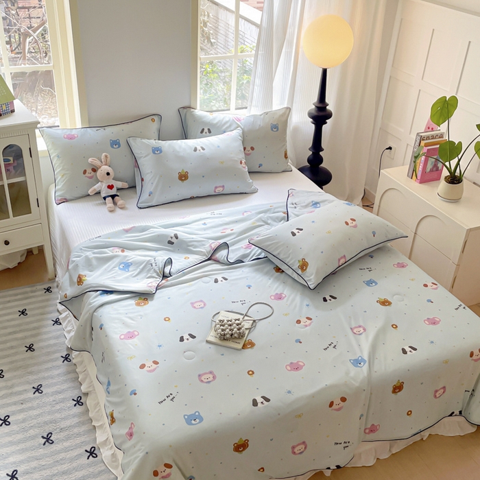 91家纺网 家纺一手货源 找家纺 优悦生活馆 2025新款凉感丝夏被夏凉被空调被 多巴胺