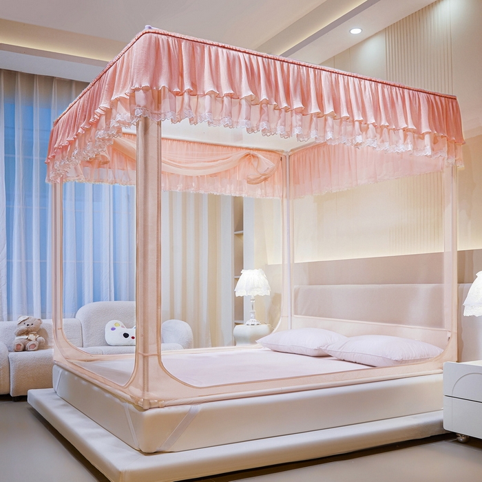 91家纺网 家纺一手货源 找家纺 夏彩 2025新款浪漫唯美T+U防摔蚊帐-88609 88609翡翠玉