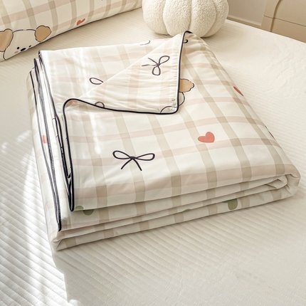 优悦生活馆 2025新款凉感丝夏被夏凉被空调被 格子狗