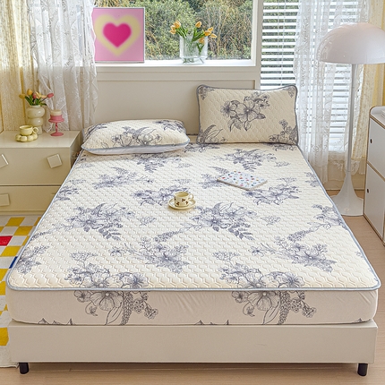 小萌虎 2025新款凉感丝胶质凉席床笠款 水墨