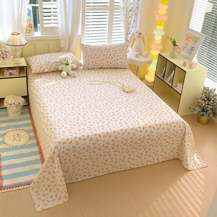 91家纺网 家纺一手货源 找家纺 ME/ERA HOME寐时代 2025新款三枚缎老粗布床单款三件套 漫花香