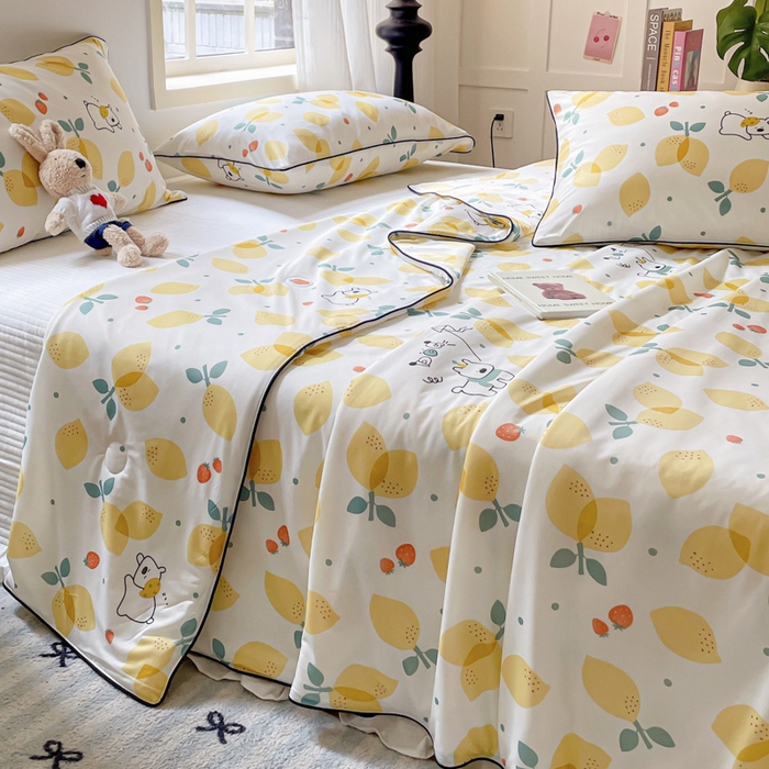 91家纺网 家纺一手货源 找家纺 优悦生活馆 2025新款凉感丝夏被夏凉被空调被 草莓花语