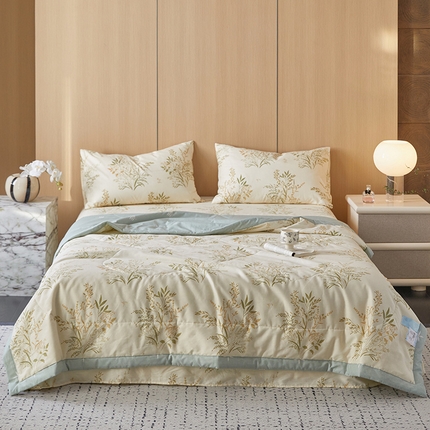 91家纺网 家纺一手货源 找家纺 （总）莱宁被业 2025新款喷气13070全棉印花夏被四件套