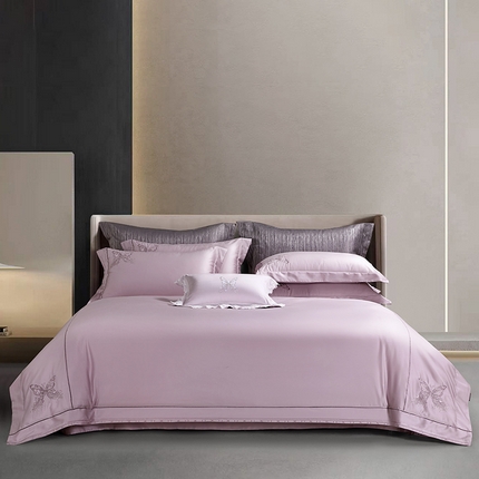 91家纺网 家纺一手货源 找家纺 （总）诗黛尔 2025春夏新款长绒棉刺绣奢梦系列四件套