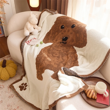 暖绵绵家纺 2025新款半边绒系列盖毯披肩毯毯子-狗狗4小只【零售价不得低于161元】 狗狗4小只-德尼