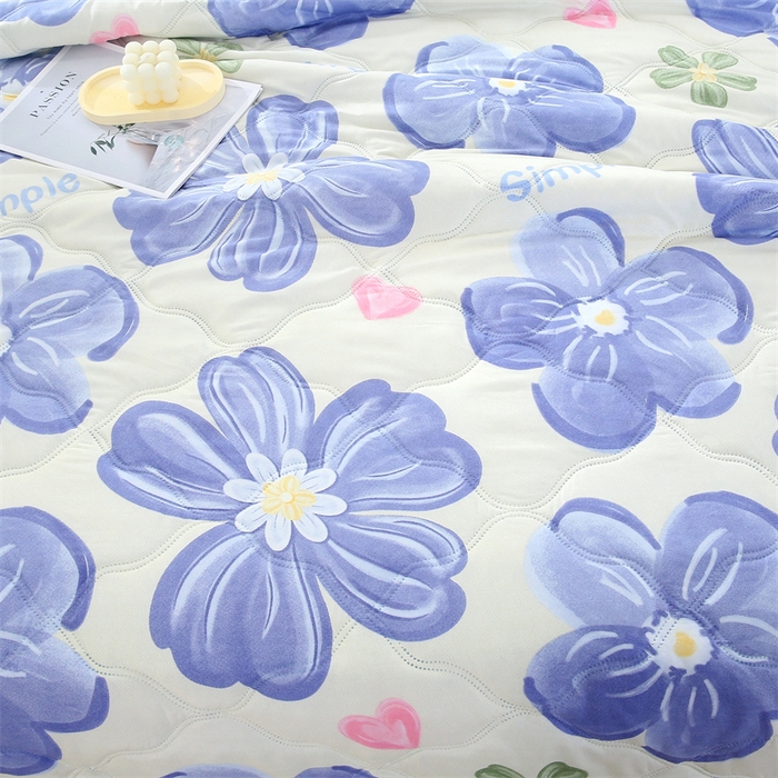 91家纺网 家纺一手货源 找家纺 爱派  2025新款直播爆款印花水洗棉夏被夏凉被空调被被子被芯 花舞悠然