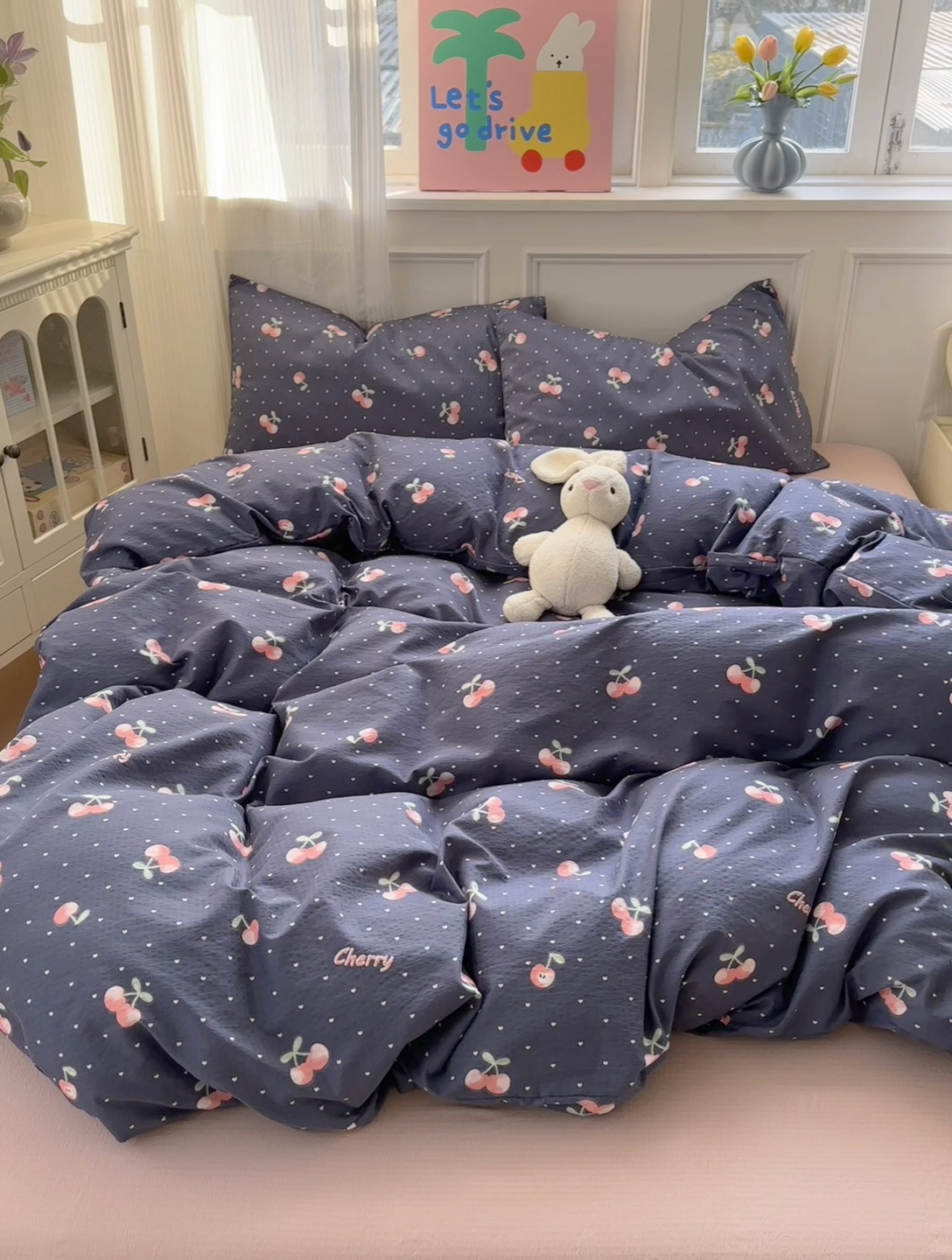 91家纺网 家纺一手货源 找家纺 玉海棠家纺 2025新款亲肤舒适小清新四件套 大吉大厘