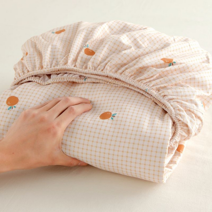 91家纺网 家纺一手货源 找家纺 ME/ERA HOME寐时代 2025新款全棉老粗布床笠款三件套 全棉卡通-果乐