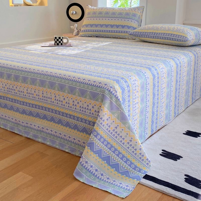 91家纺网 家纺一手货源 找家纺 ME/ERA HOME寐时代 2025新款三枚缎老粗布床单款三件套 律动