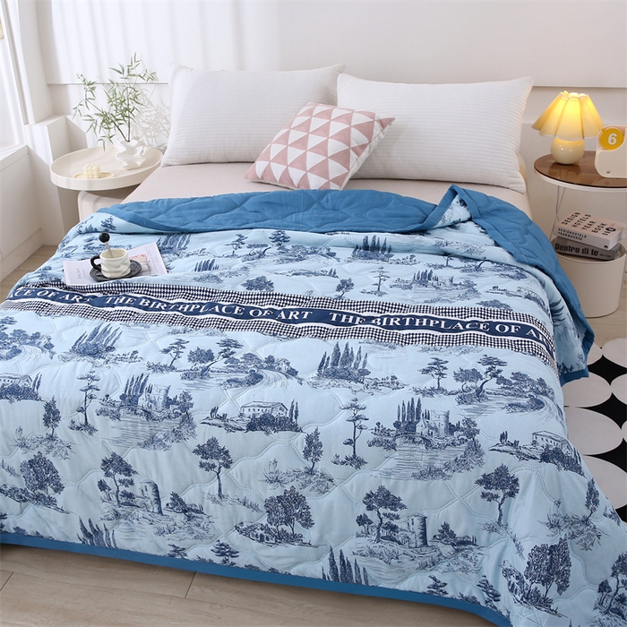 91家纺网 家纺一手货源 找家纺 （总）爱派  2025新款直播爆款印花水洗棉夏被夏凉被空调被被子被芯