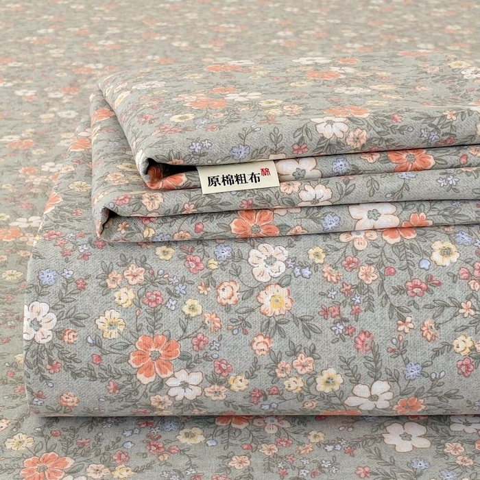 91家纺网 家纺一手货源 找家纺 ME/ERA HOME寐时代 2025新款三枚缎老粗布床单款三件套 空谷幽兰