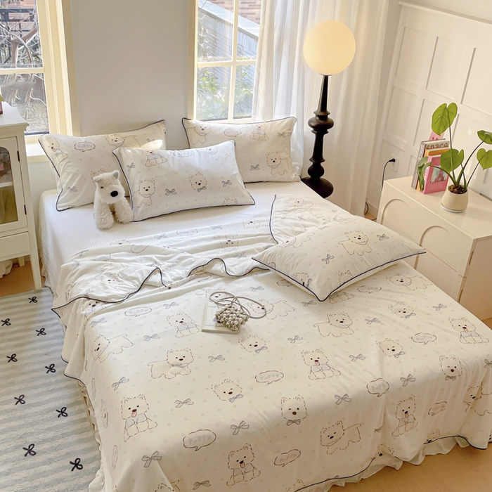 91家纺网 家纺一手货源 找家纺 优悦生活馆 2025新款凉感丝夏被夏凉被空调被 宠物狗