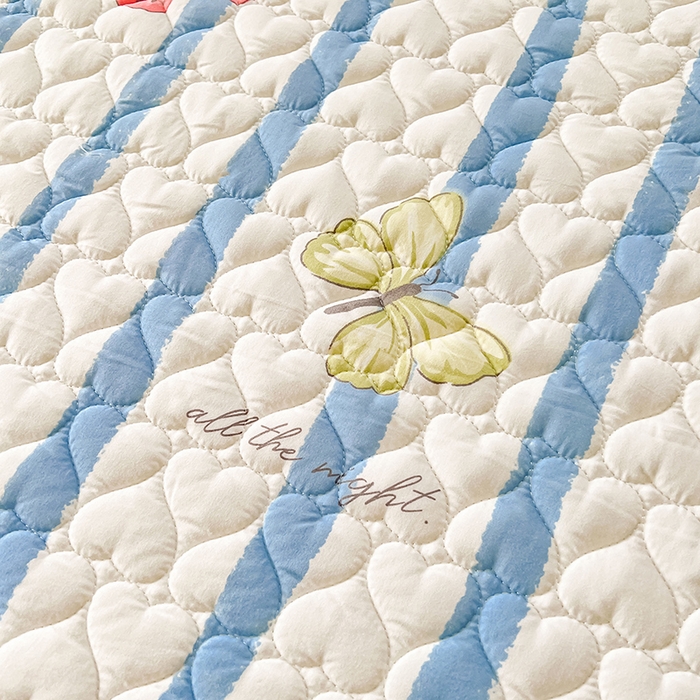 91家纺网 家纺一手货源 找家纺 眠势力 2025新款韩版花边床笠雪纺公主风ins夹棉四季款床罩保护套 花蝴蝶