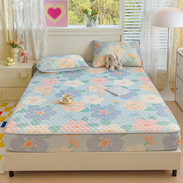 91家纺网 家纺一手货源 找家纺 （总）小萌虎 2025新款凉感丝胶质凉席床笠款