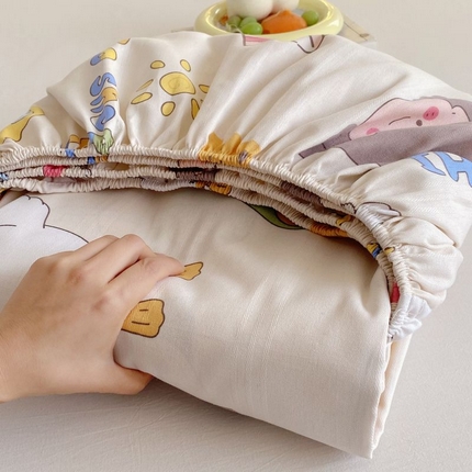 91家纺网 家纺一手货源 找家纺 ME/ERA HOME寐时代 2025新款三枚缎老粗布床笠款三件套 快乐心情