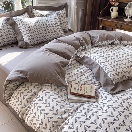 91家纺网 家纺一手货源 找家纺 KA家纺 2025新款宽边轻奢系列全棉四件套 莱卡