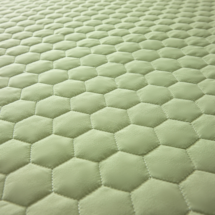 91家纺网 家纺一手货源 找家纺 优悦生活馆 2025新款亲肤水洗棉夹棉防水床笠 方格-绿