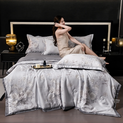 91家纺网 家纺一手货源 找家纺 （总）千嘻汇2025新款水洗天丝真丝夏被四件套夏凉被空调被