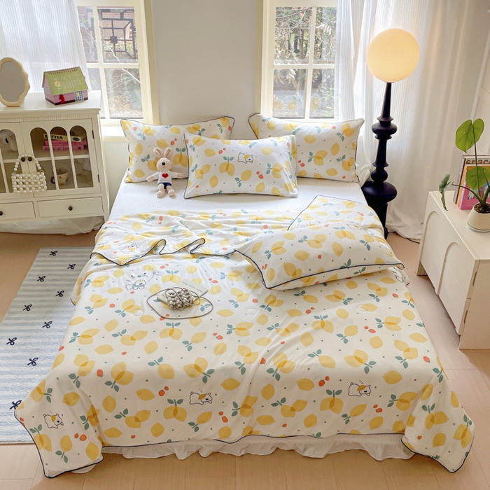 91家纺网 家纺一手货源 找家纺 优悦生活馆 2025新款凉感丝夏被夏凉被空调被 草莓花语